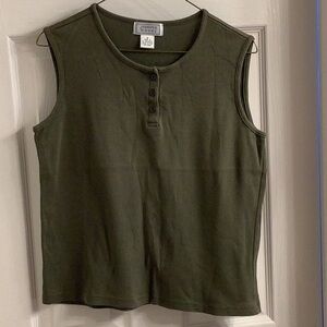 Ladies Sleeveless Top, Olive Green, Small